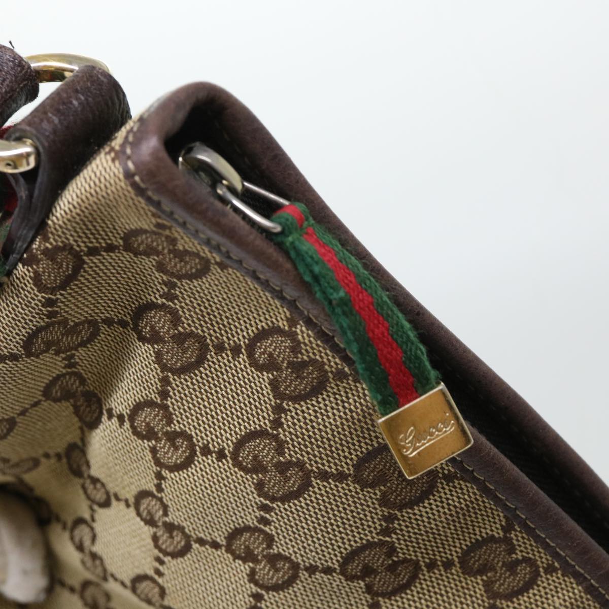 GUCCI GG Canvas Web Sherry Line Shoulder Bag Beige Red Green 204939 ac2072