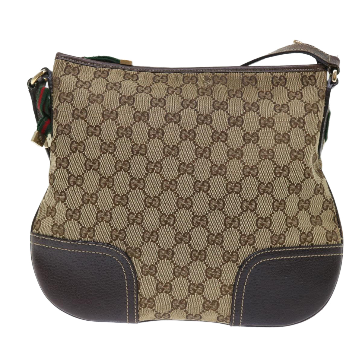 GUCCI GG Canvas Web Sherry Line Shoulder Bag Beige Red Green 204939 ac2072
