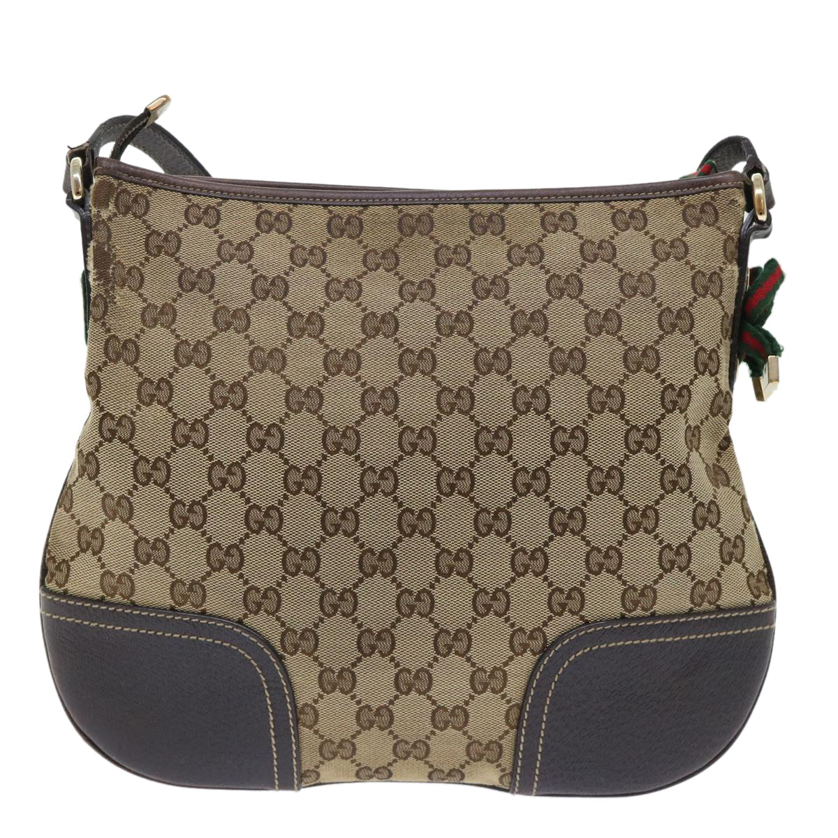 GUCCI GG Canvas Web Sherry Line Shoulder Bag Beige Red Green 204939 ac2072