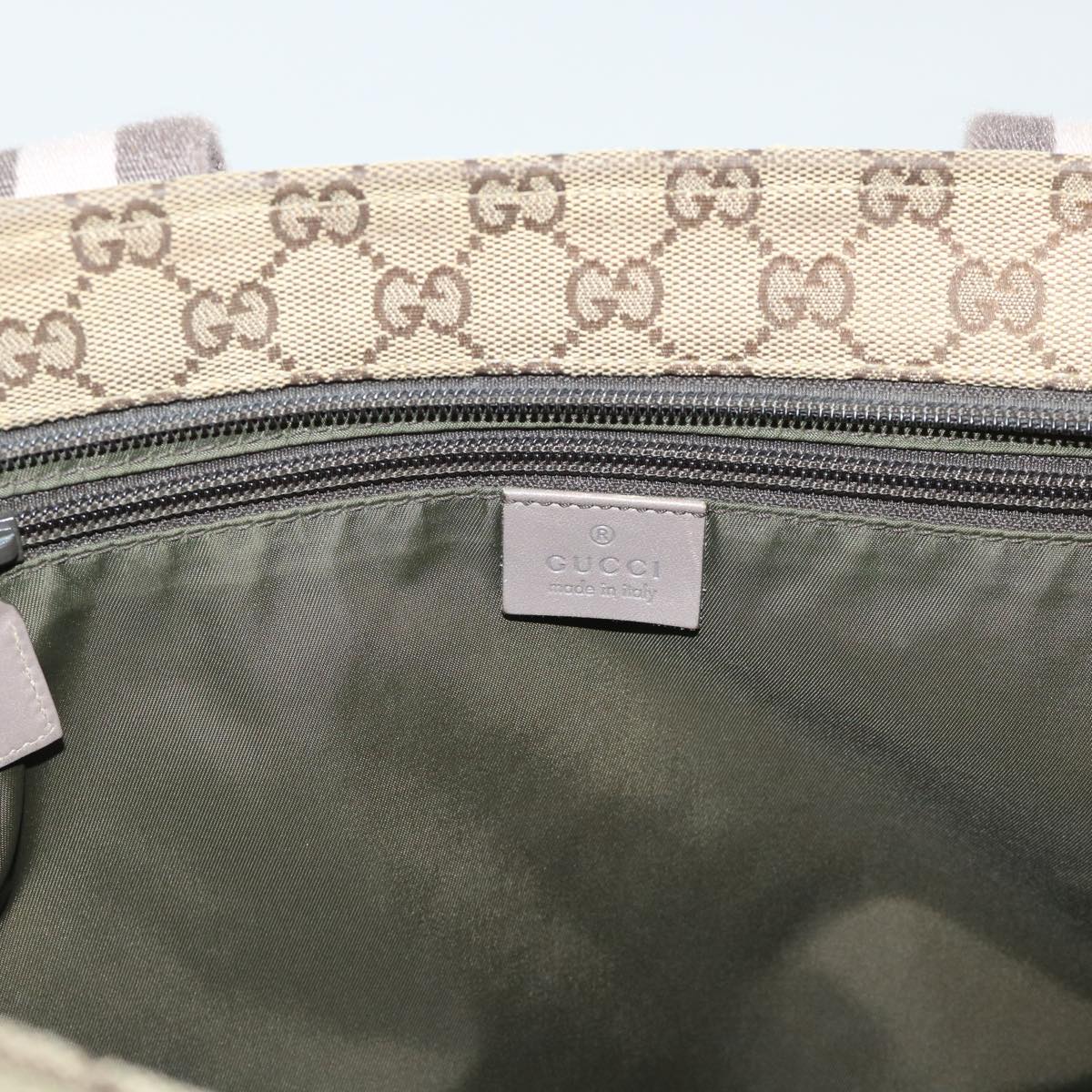 GUCCI GG Canvas Web Sherry Line Nylon Mat Hand Bag 2Set Beige Pink ac2073