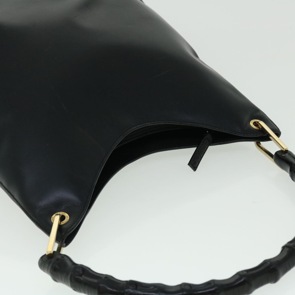 GUCCI Bamboo Shoulder Bag Leather Black 001.3007.001274 ac2080