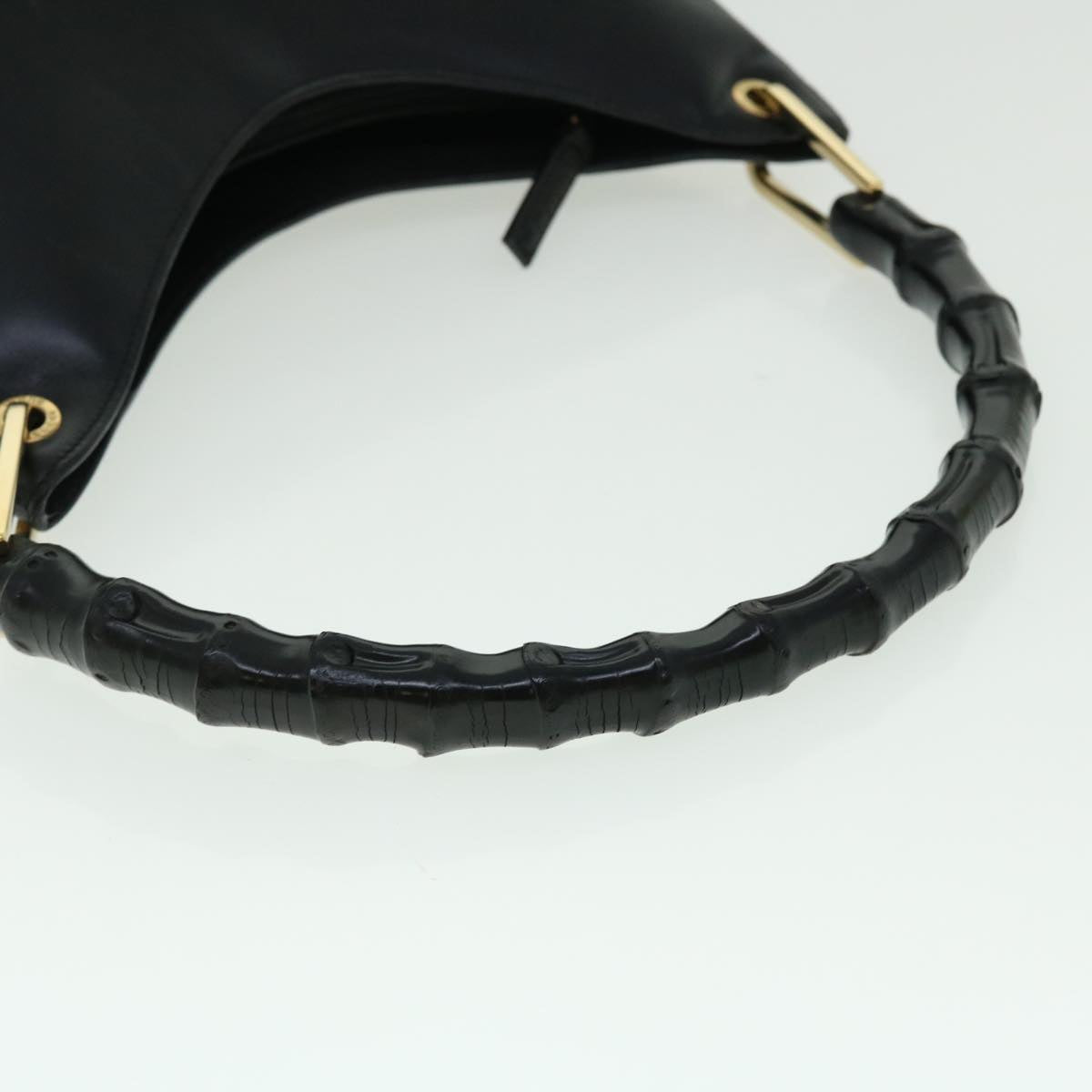 GUCCI Bamboo Shoulder Bag Leather Black 001.3007.001274 ac2080