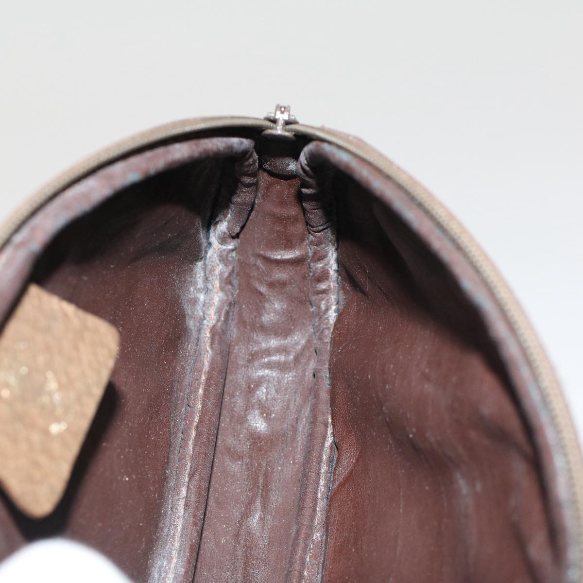 GUCCI GG Canvas Pouch PVC Leather Beige ac2099