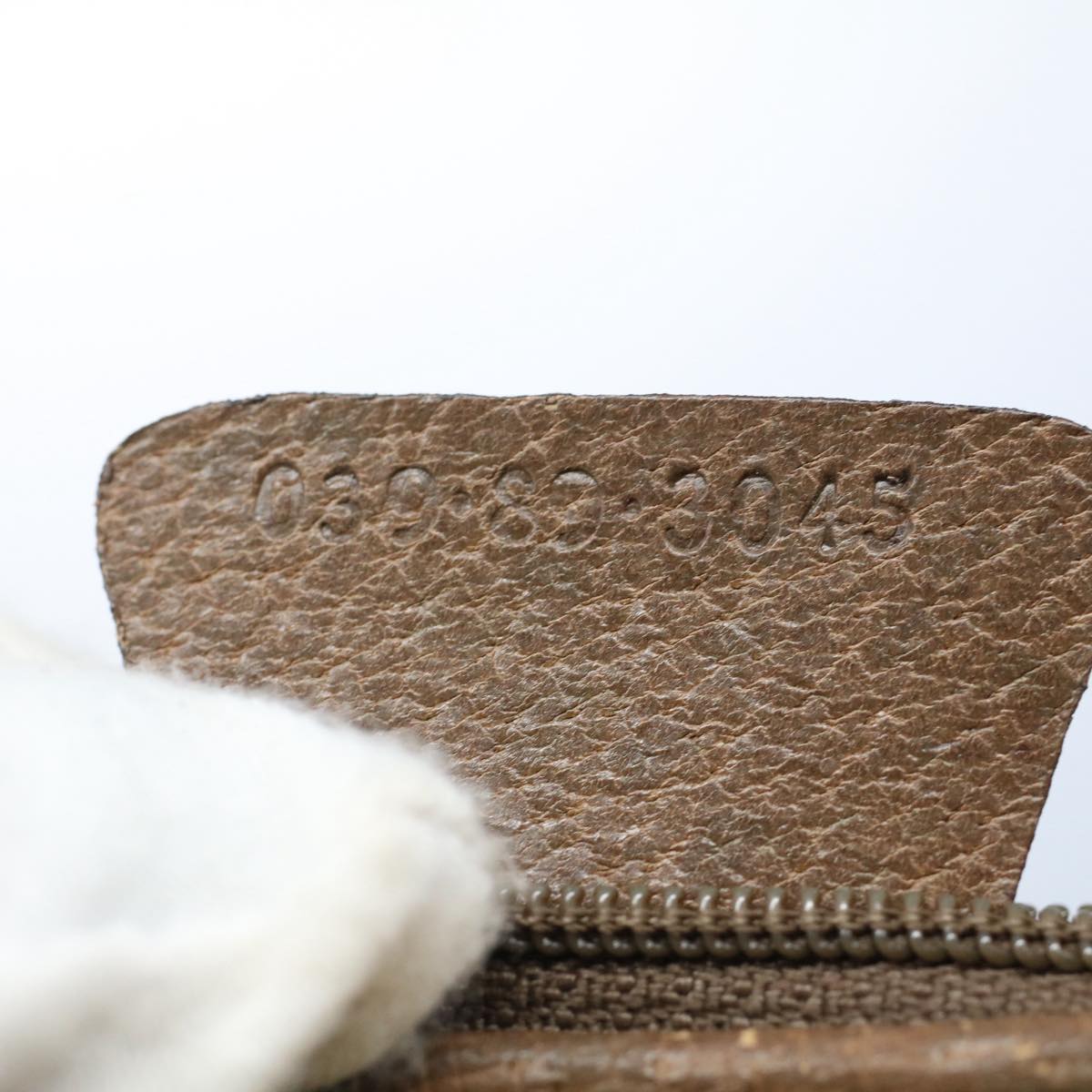 GUCCI GG Canvas Pouch PVC Leather Beige ac2099