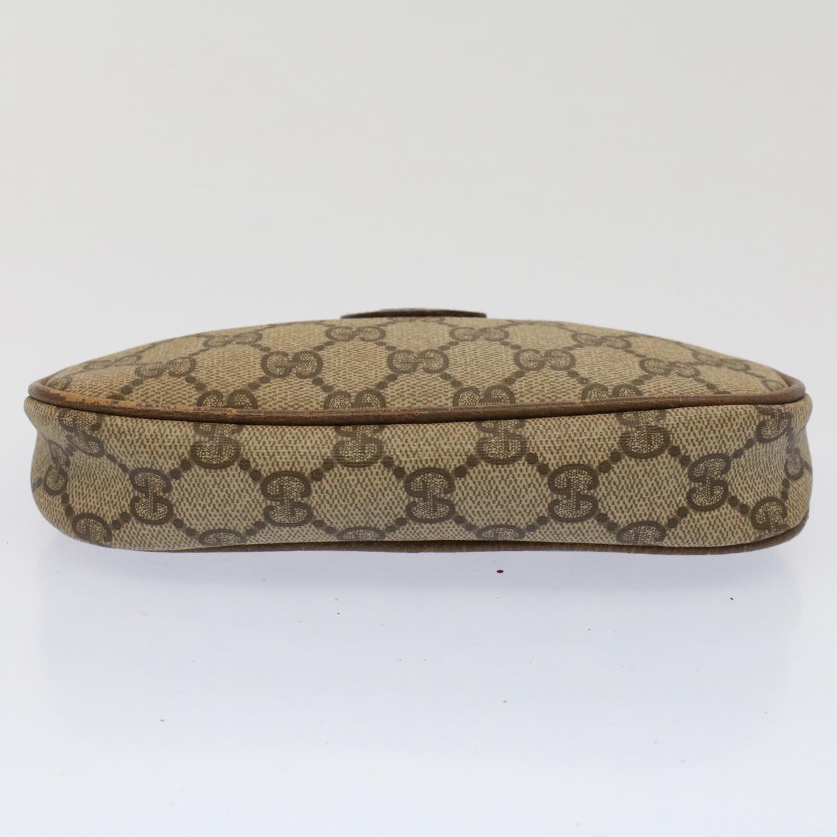 GUCCI GG Canvas Pouch PVC Leather Beige ac2099
