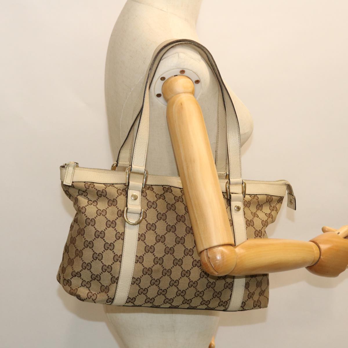 GUCCI GG Canvas Tote Bag Beige 141470 ac2124