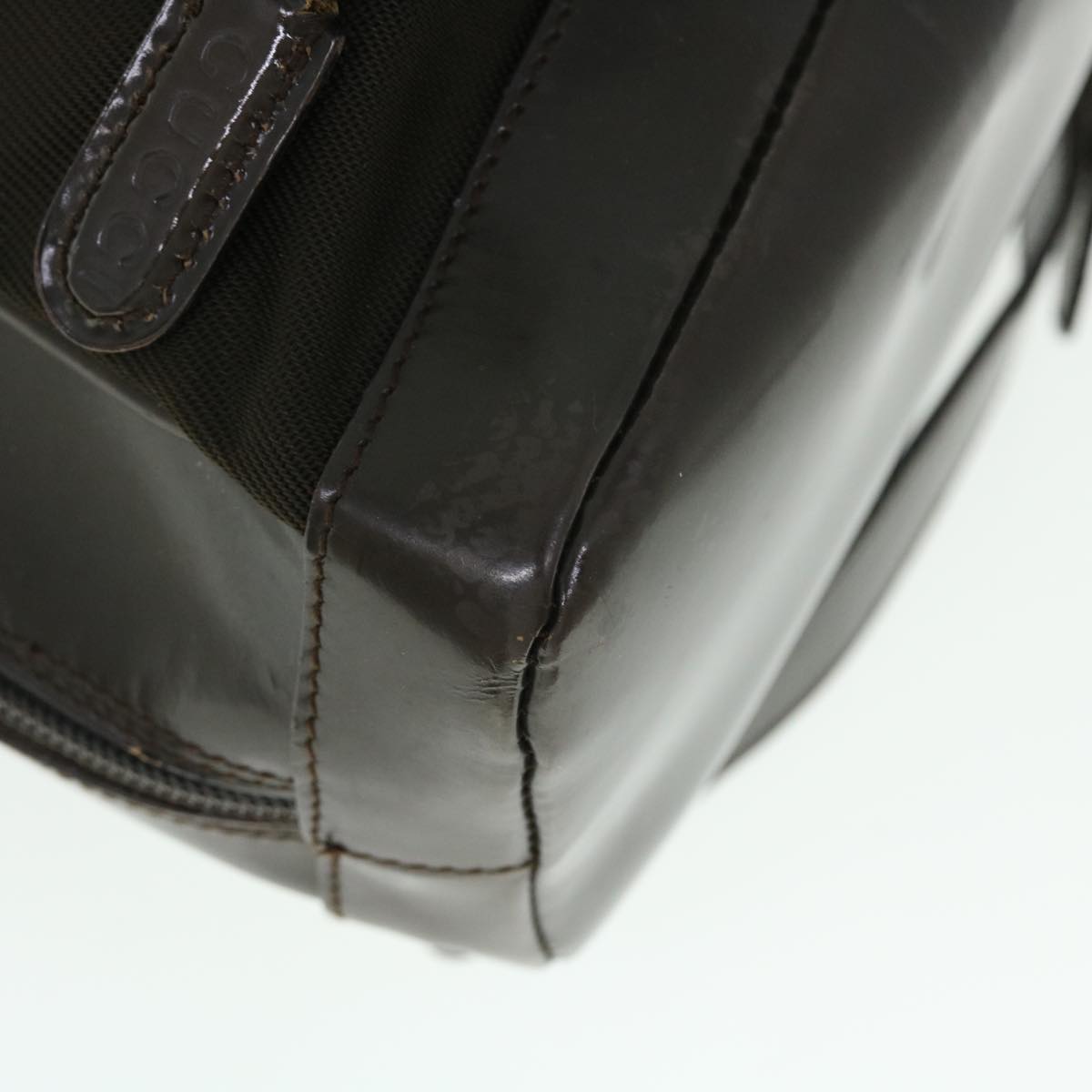 GUCCI Bamboo Shoulder Bag Nylon 2way Brown ac2125