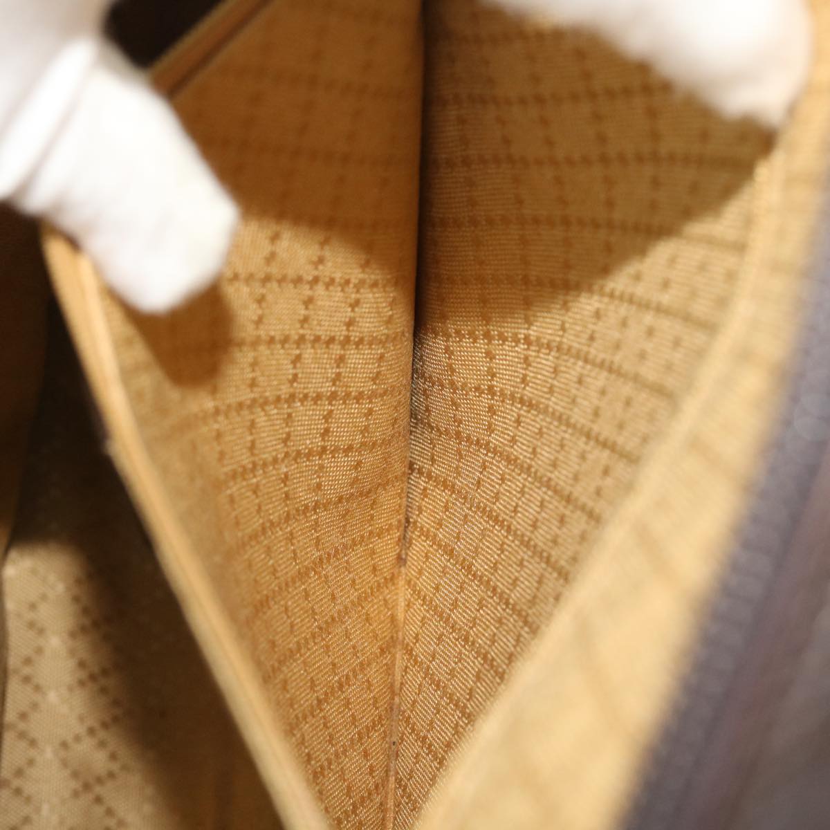 GUCCI Bamboo Shoulder Bag Nylon 2way Brown ac2125