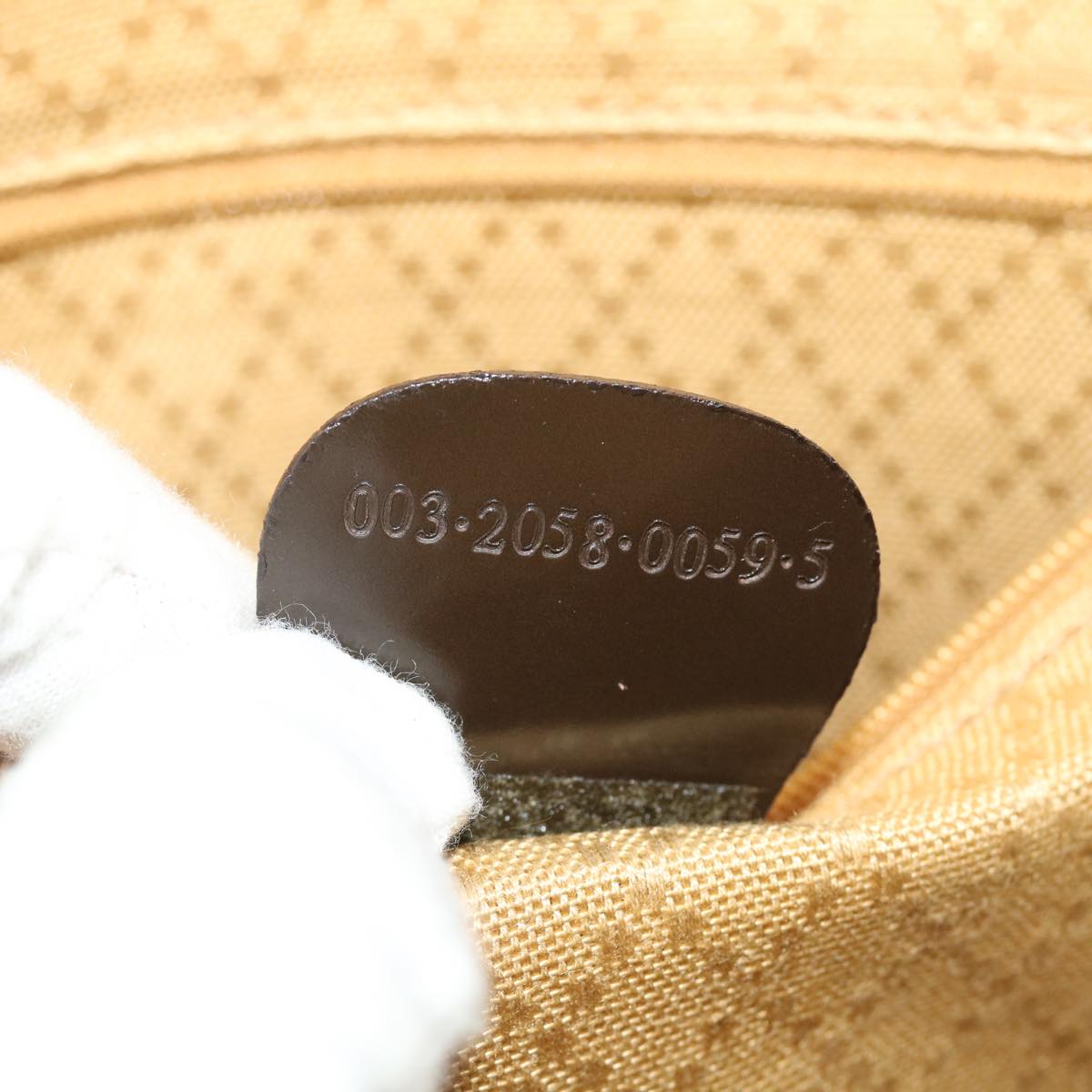 GUCCI Bamboo Shoulder Bag Nylon 2way Brown ac2125