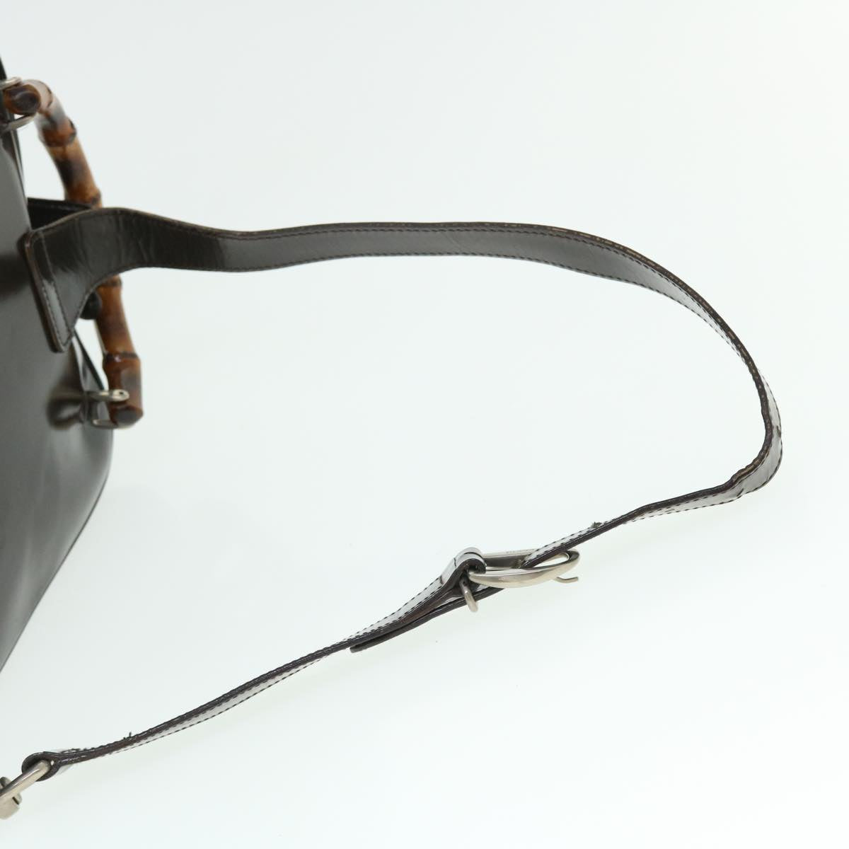 GUCCI Bamboo Shoulder Bag Nylon 2way Brown ac2125