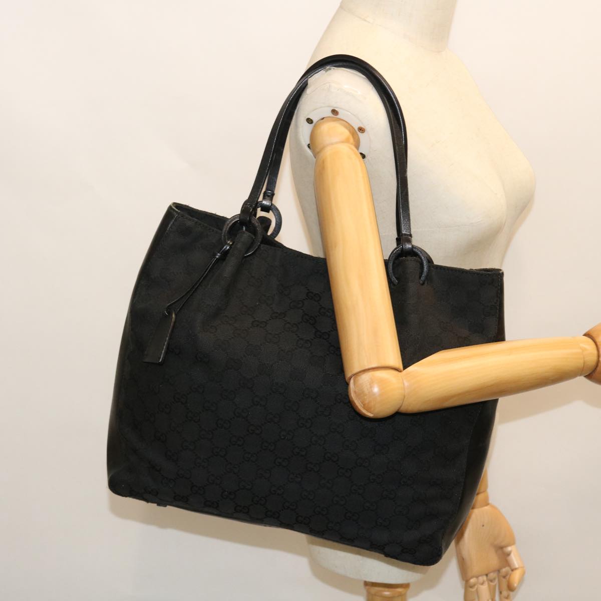 GUCCI GG Canvas Tote Bag Black 101920 ac2128