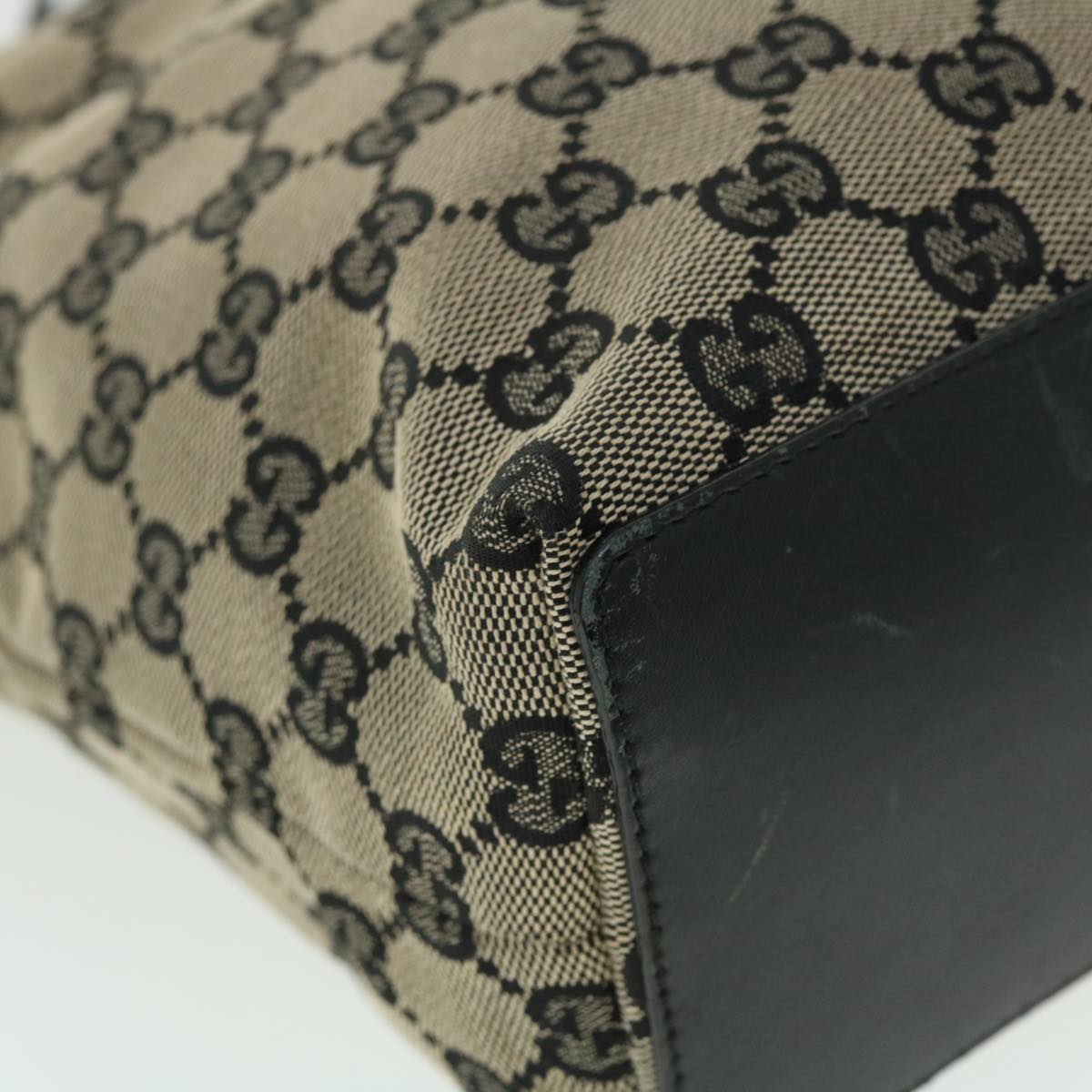 GUCCI GG Canvas Tote Bag Beige Black 002 1099 2404 ac2129