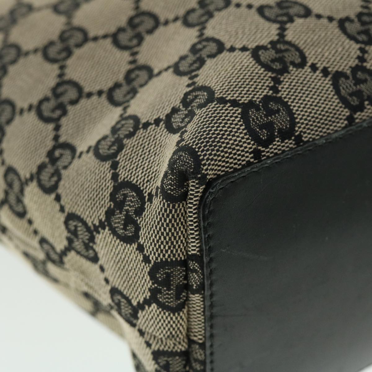 GUCCI GG Canvas Tote Bag Beige Black 002 1099 2404 ac2129