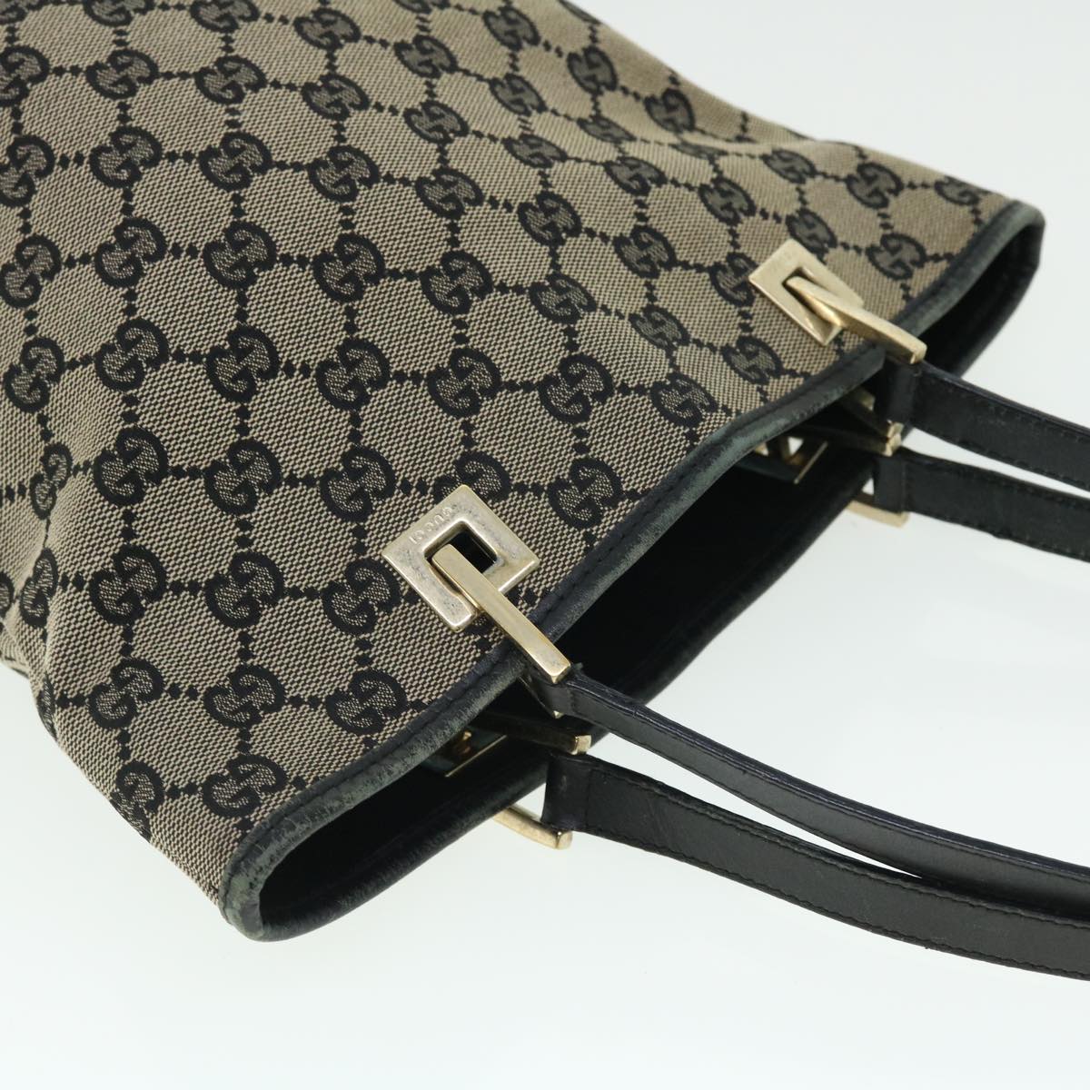 GUCCI GG Canvas Tote Bag Beige Black 002 1099 2404 ac2129
