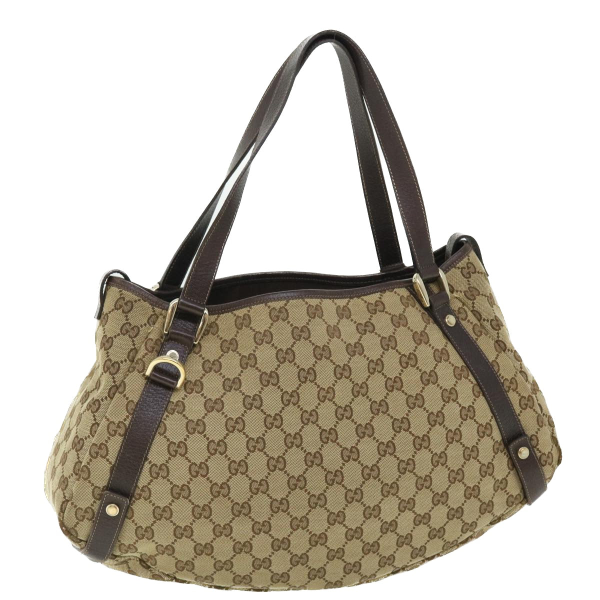 GUCCI GG Canvas Shoulder Bag Beige Brown 130736 ac2133