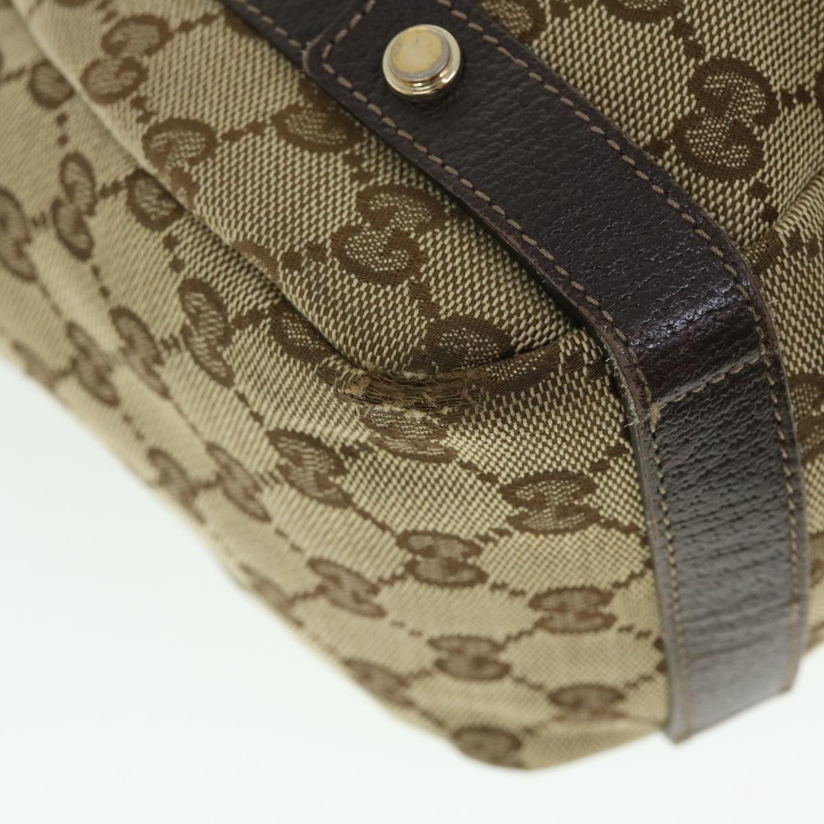 GUCCI GG Canvas Shoulder Bag Beige Brown 130736 ac2133