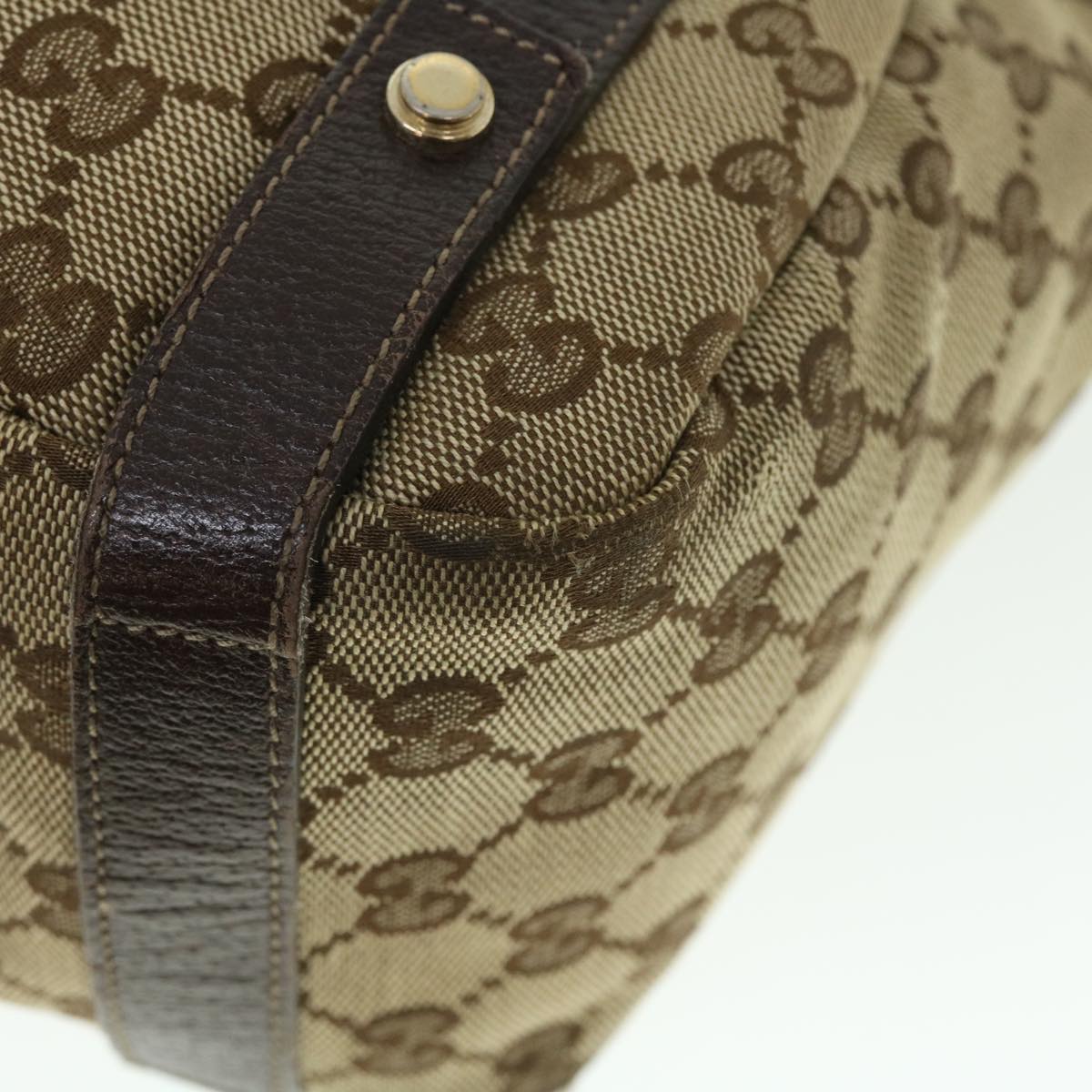 GUCCI GG Canvas Shoulder Bag Beige Brown 130736 ac2133