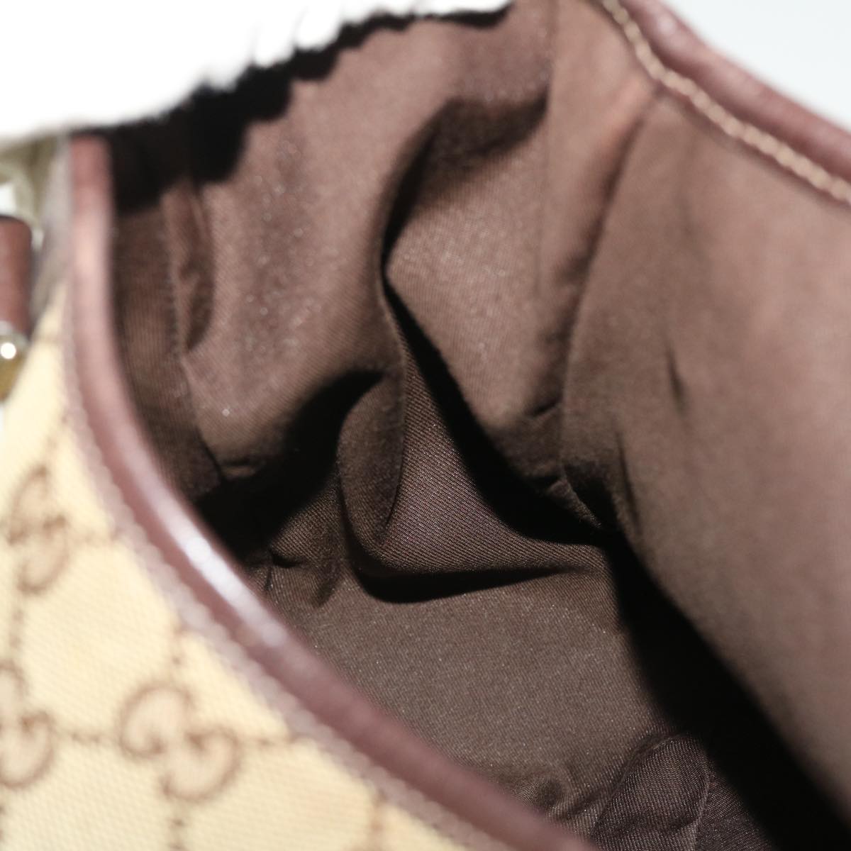 GUCCI GG Canvas Shoulder Bag Beige Brown 130736 ac2133