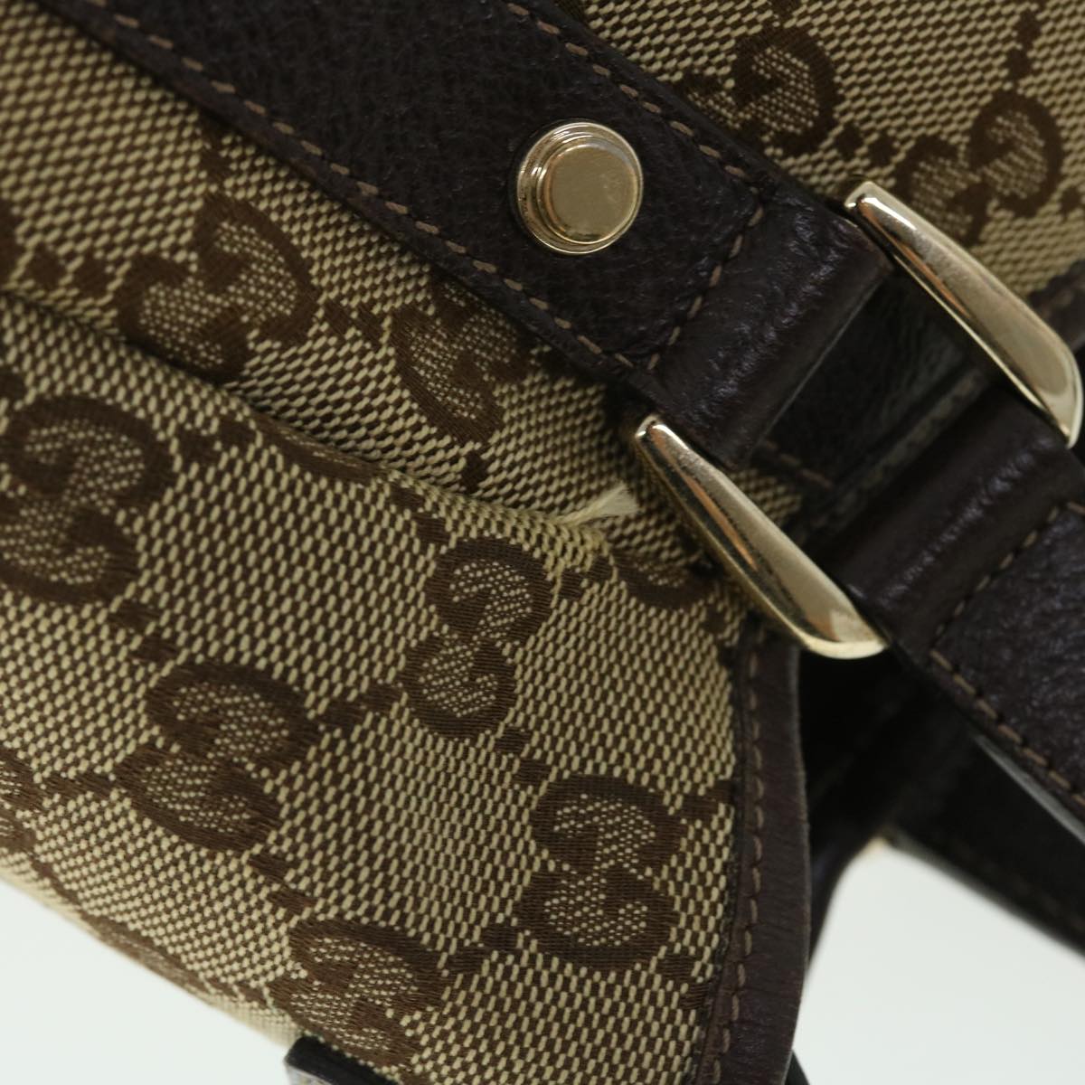 GUCCI GG Canvas Shoulder Bag Beige Brown 130736 ac2133