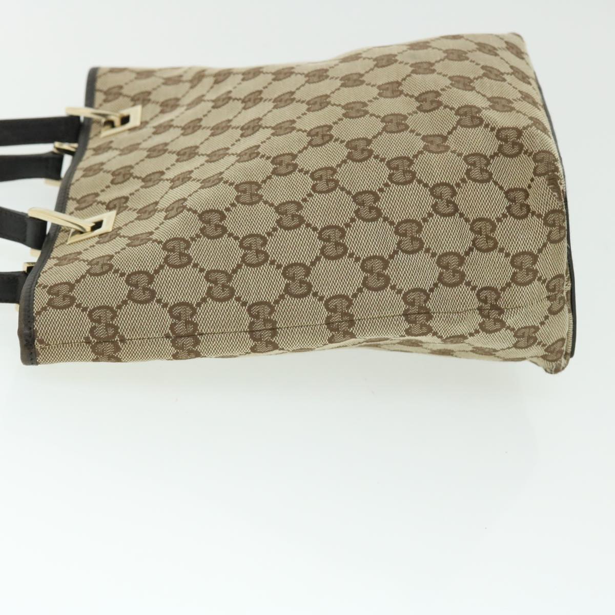 GUCCI GG Canvas Tote Bag Beige Dark Brown 002214 ac2134