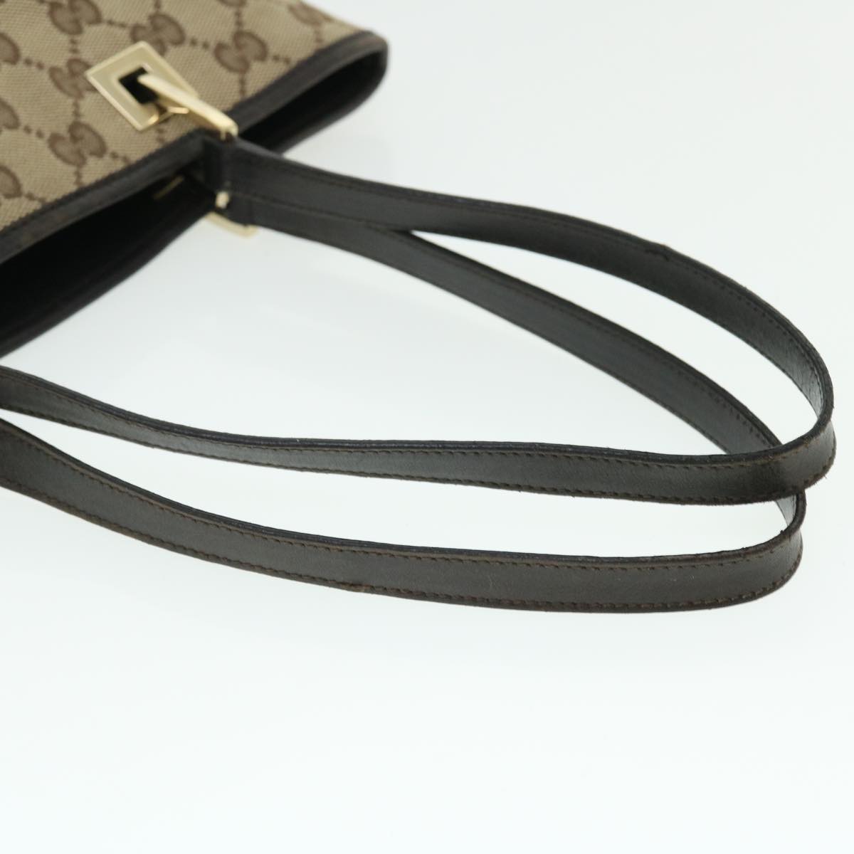 GUCCI GG Canvas Tote Bag Beige Dark Brown 002214 ac2134