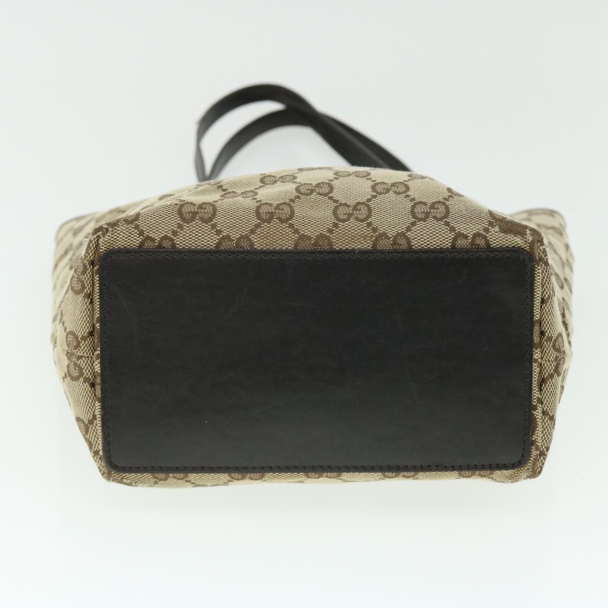 GUCCI GG Canvas Tote Bag Beige Dark Brown 002214 ac2134