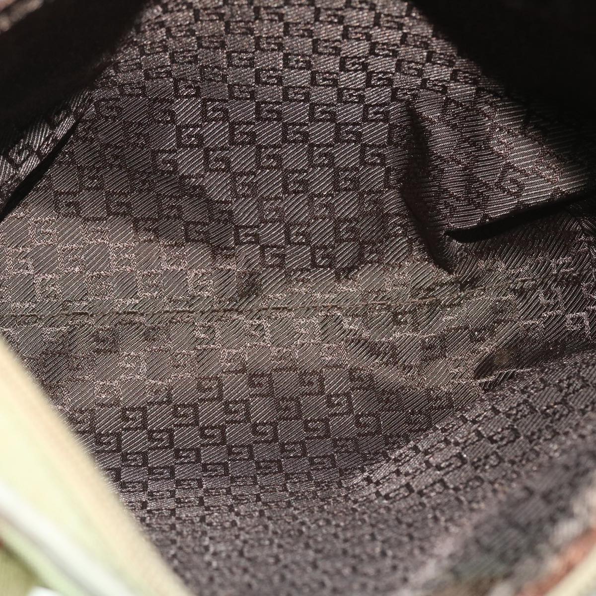 GUCCI Sherry Line Tote Bag Nylon Khaki Red 019 0402 1705 ac2136