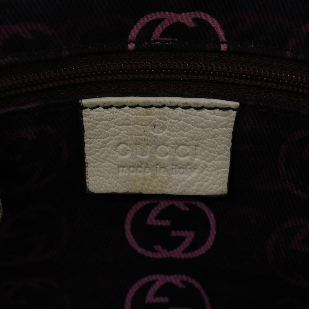 GUCCI Sherry Line Shoulder Bag Leather White Red 163805 ac2137