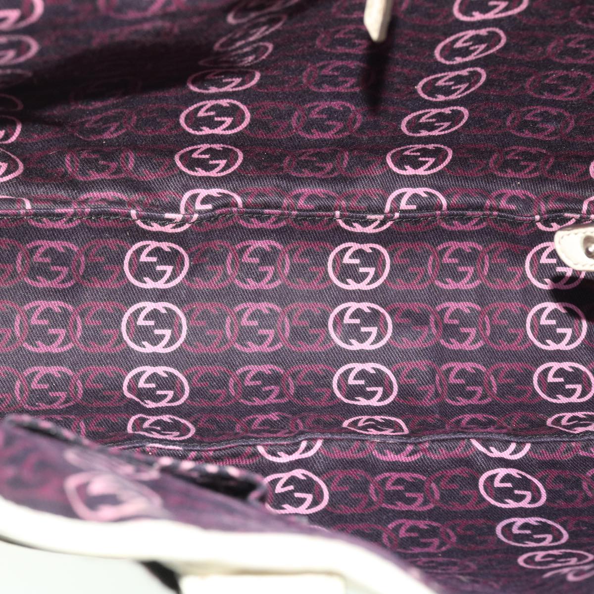 GUCCI Sherry Line Shoulder Bag Leather White Red 163805 ac2137