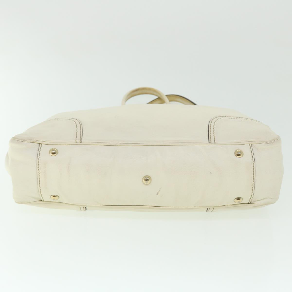 GUCCI Sherry Line Shoulder Bag Leather White Red 163805 ac2137