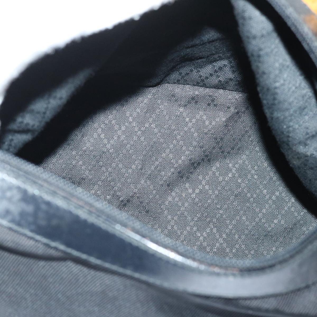GUCCI Bamboo Shoulder Bag Nylon Black ac2138