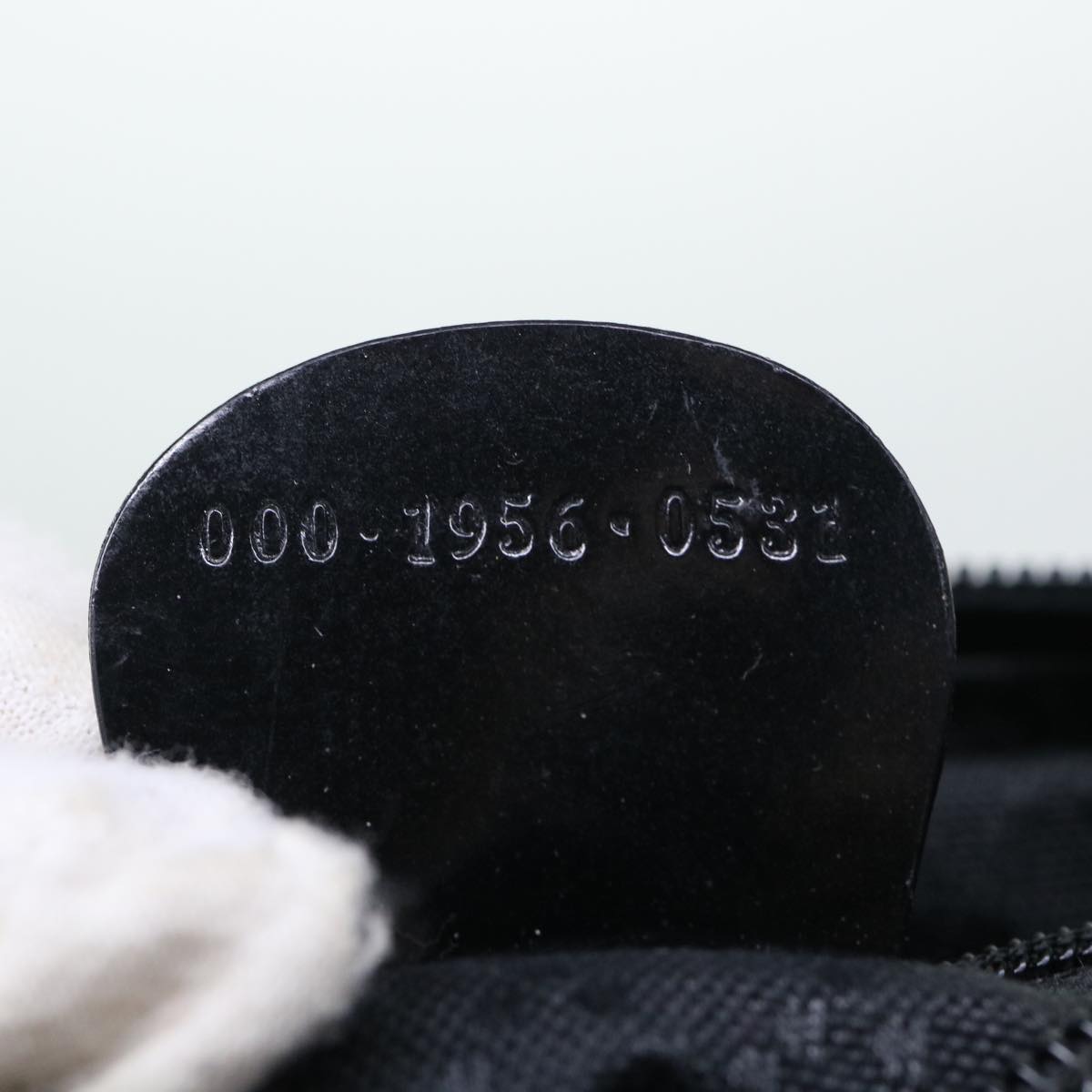 GUCCI Bamboo Shoulder Bag Nylon Black ac2138