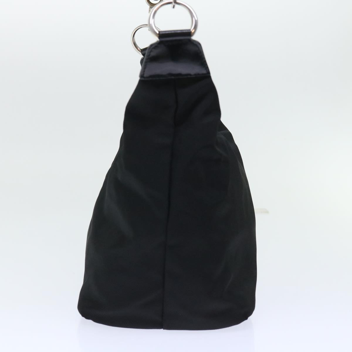 GUCCI Bamboo Shoulder Bag Nylon Black ac2138