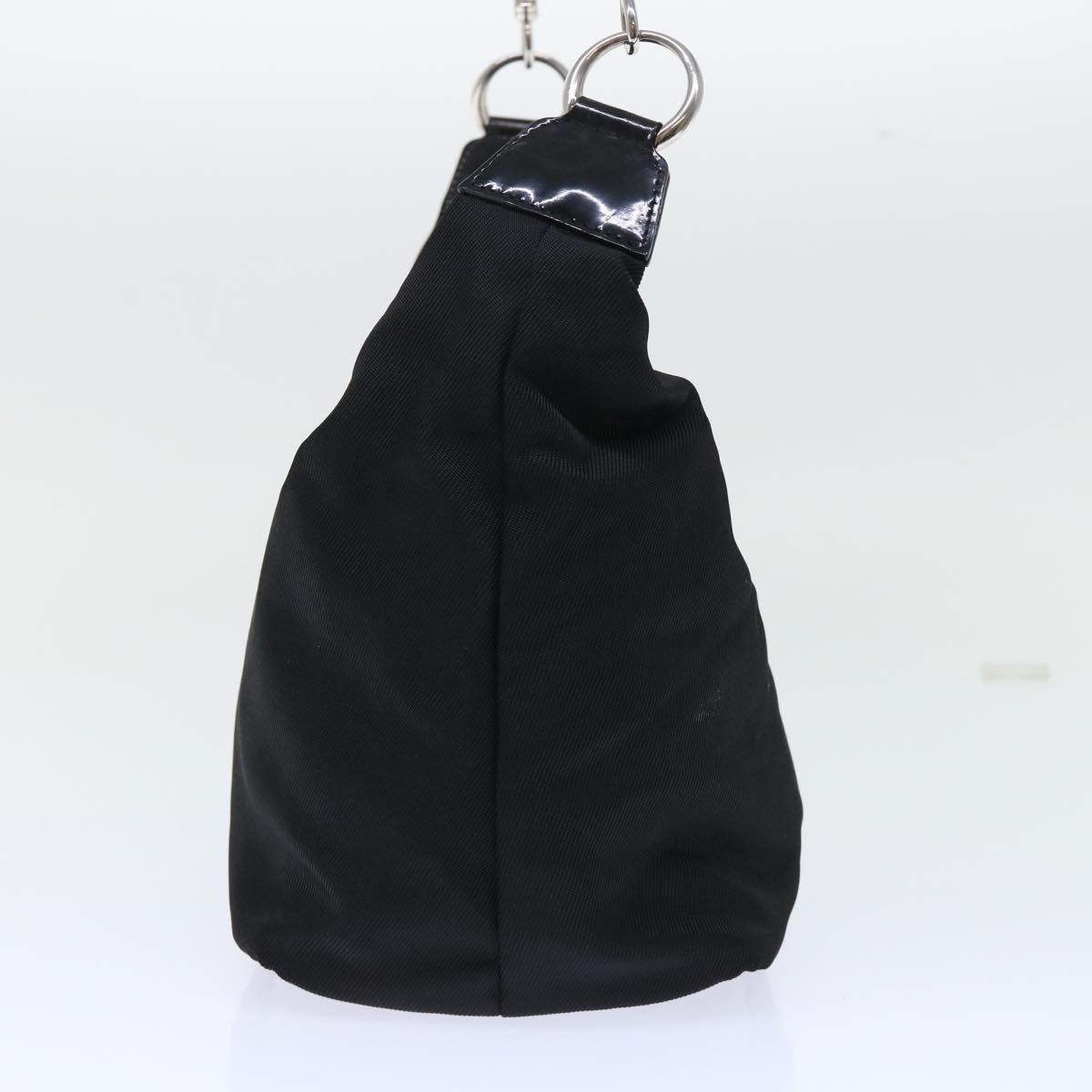 GUCCI Bamboo Shoulder Bag Nylon Black ac2138