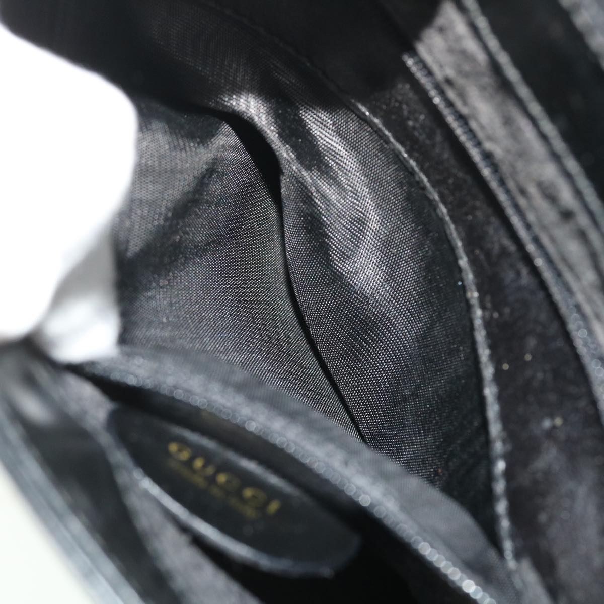 GUCCI Shoulder Bag Patent leather Black 001 3444 1812 ac2141