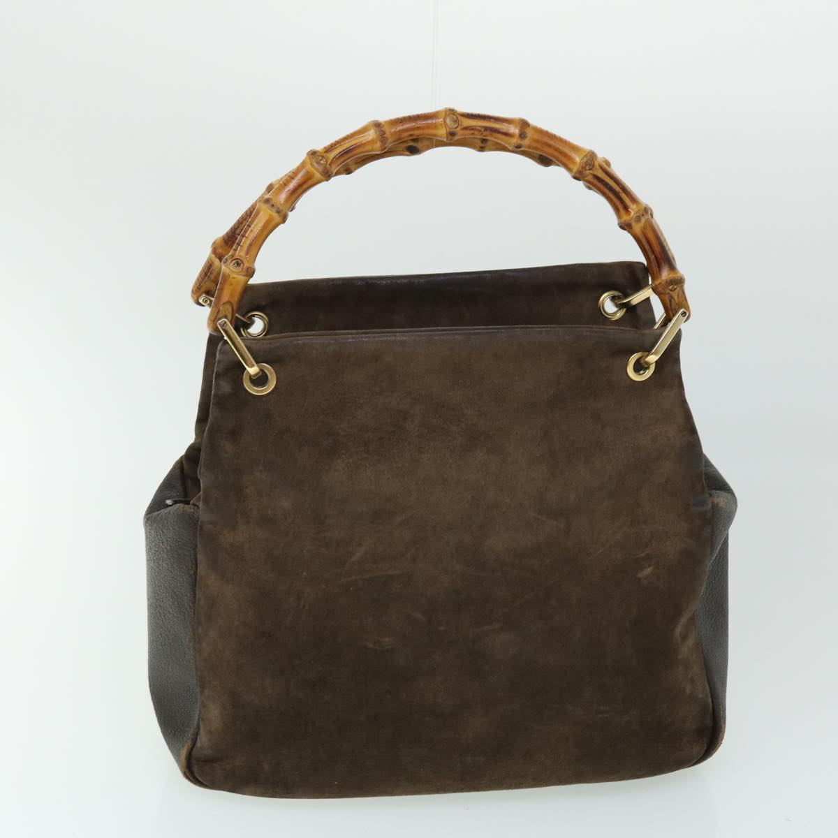 GUCCI Bamboo Shoulder Bag Nylon Canvas 4Set Black Beige Brown ac2155