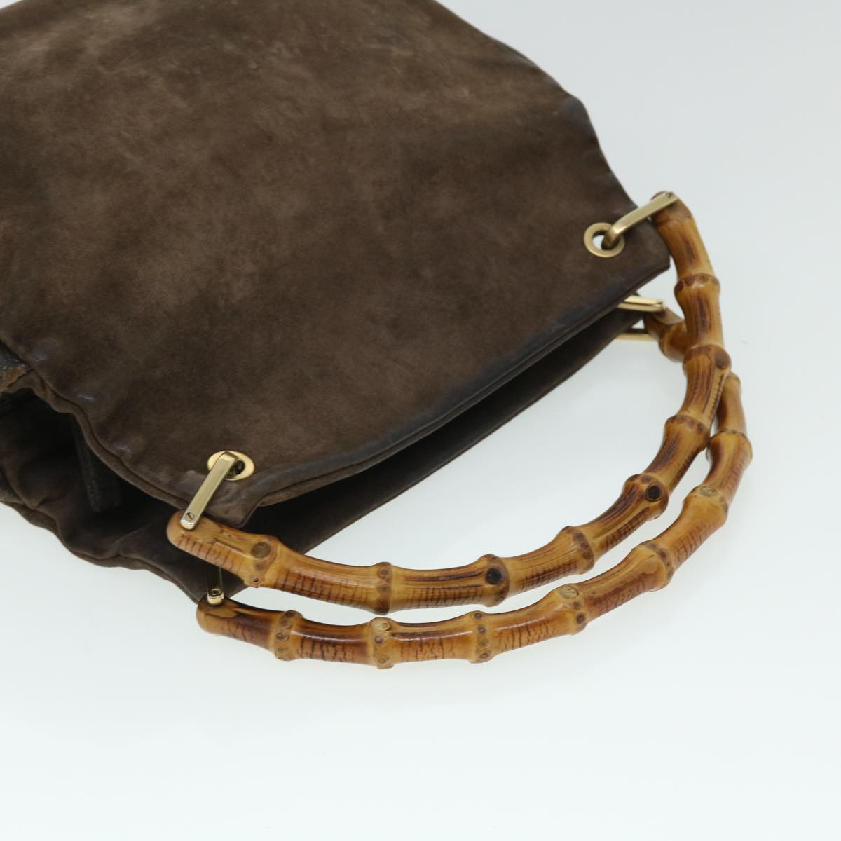 GUCCI Bamboo Shoulder Bag Nylon Canvas 4Set Black Beige Brown ac2155