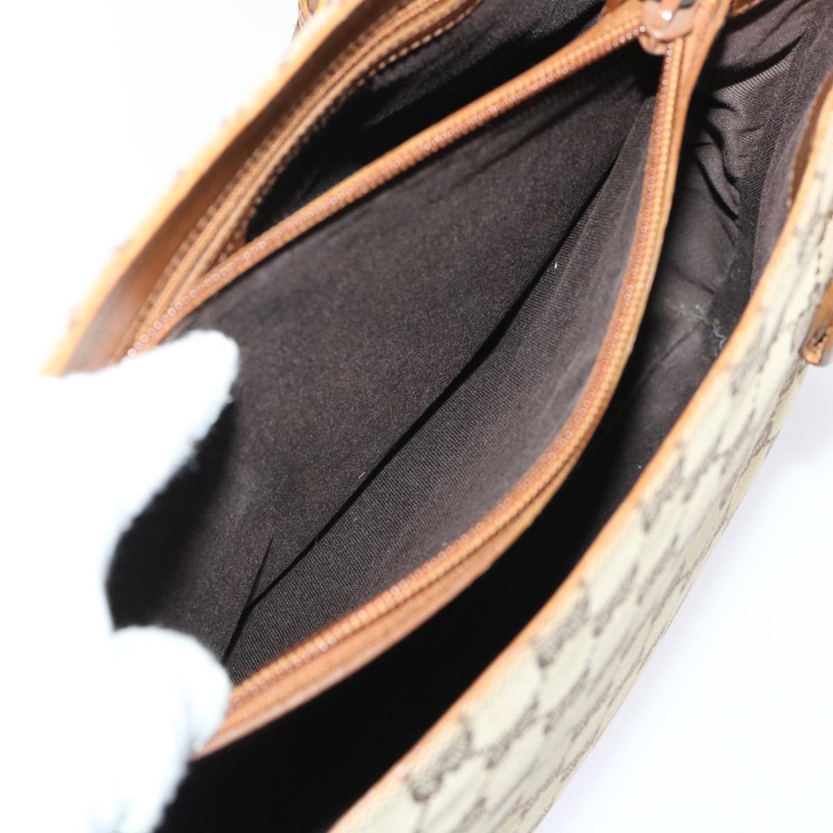 GUCCI GG Canvas Bamboo Shoulder Bag Canvas Leather Black 112526 ac2174