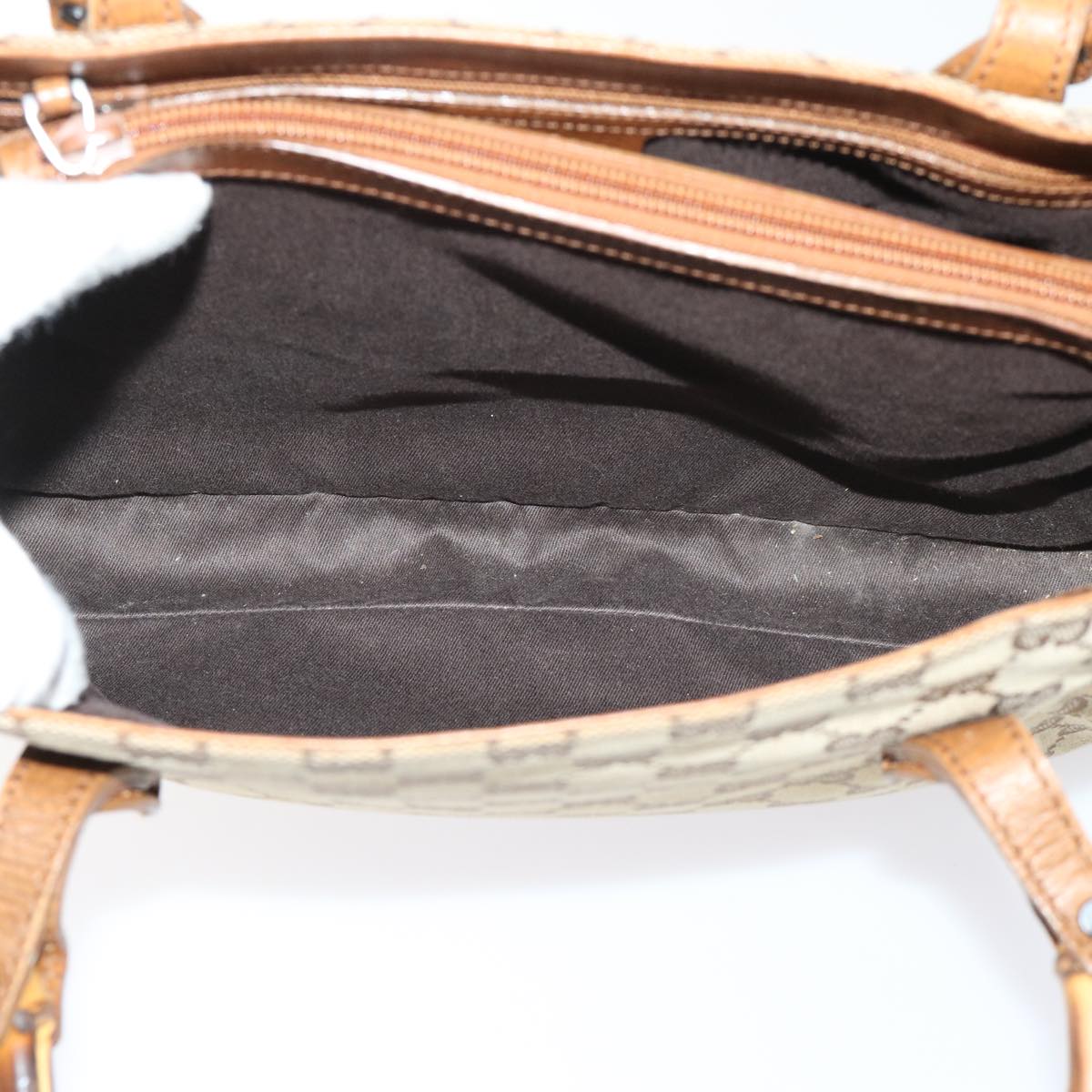 GUCCI GG Canvas Bamboo Shoulder Bag Canvas Leather Black 112526 ac2174