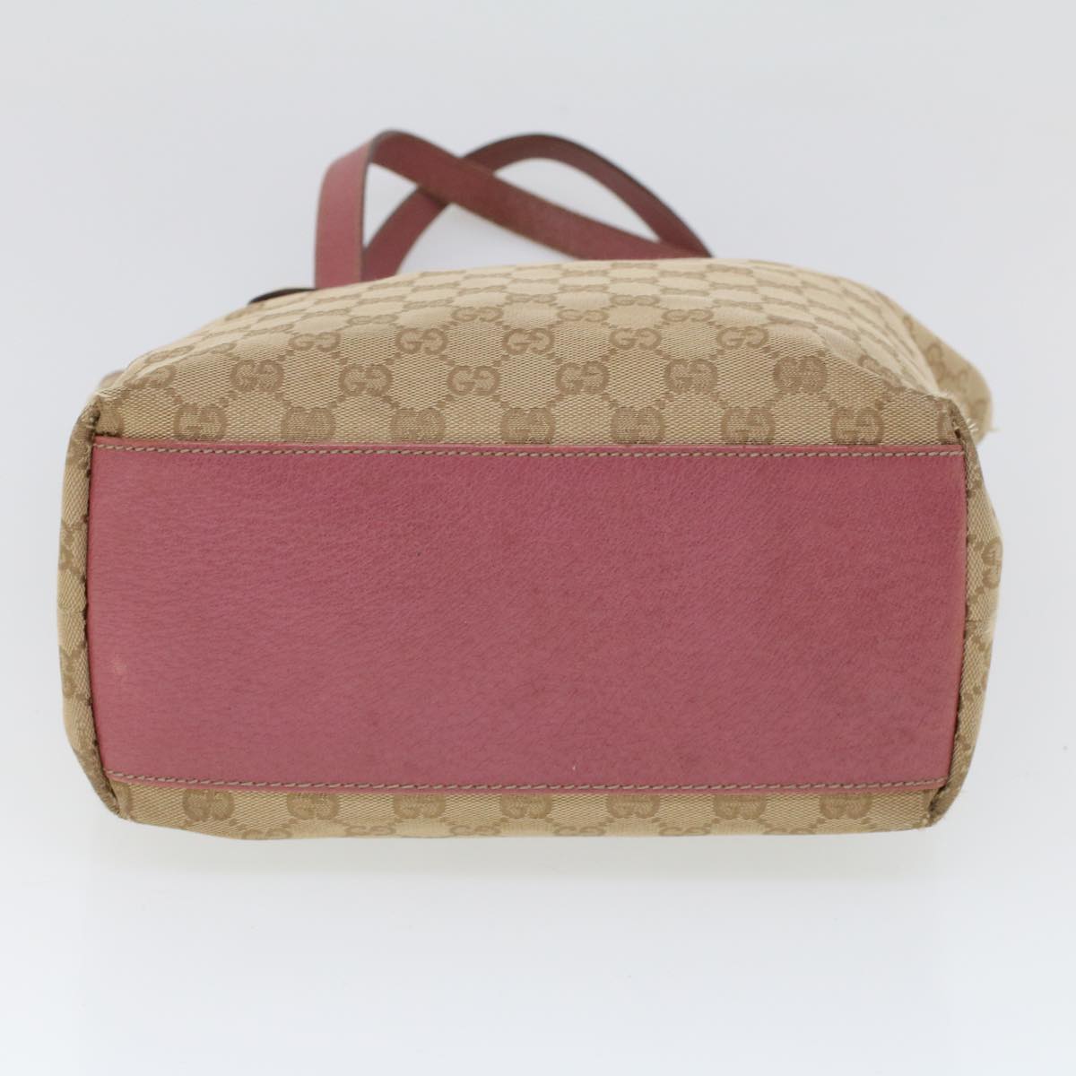 GUCCI GG Canvas Shoulder Bag Canvas Leather Beige Pink ac2175