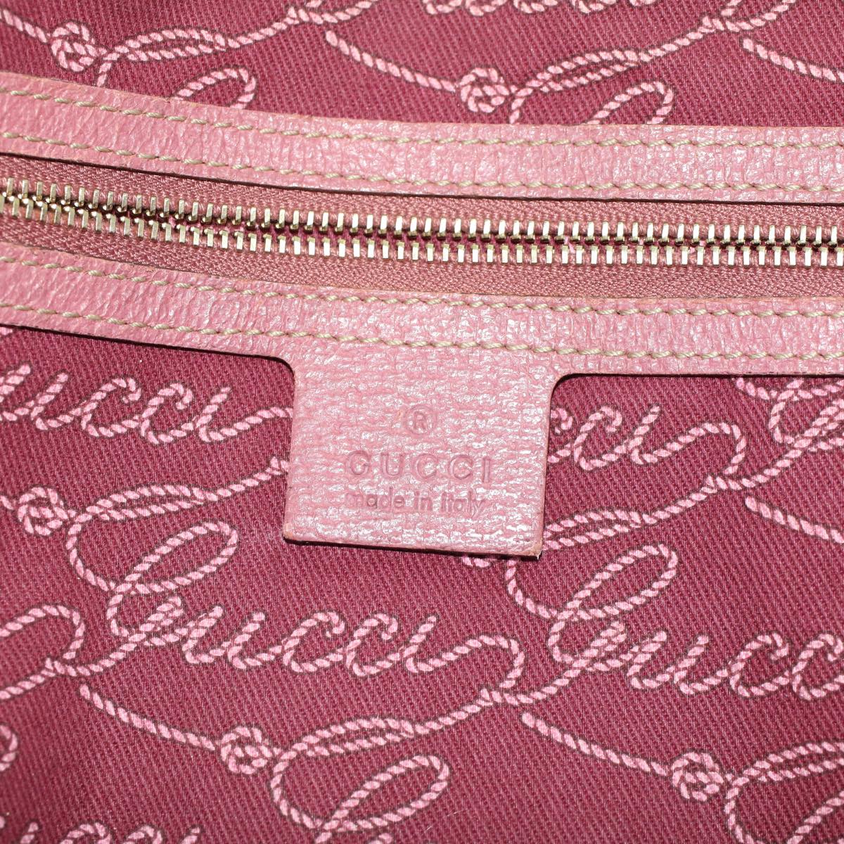 GUCCI GG Canvas Shoulder Bag Canvas Leather Beige Pink ac2175