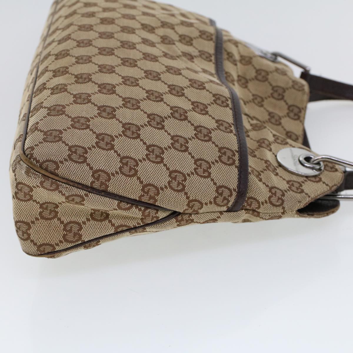 GUCCI GG Canvas Hand Bag Canvas Leather Beige Brown 121023 ac2176