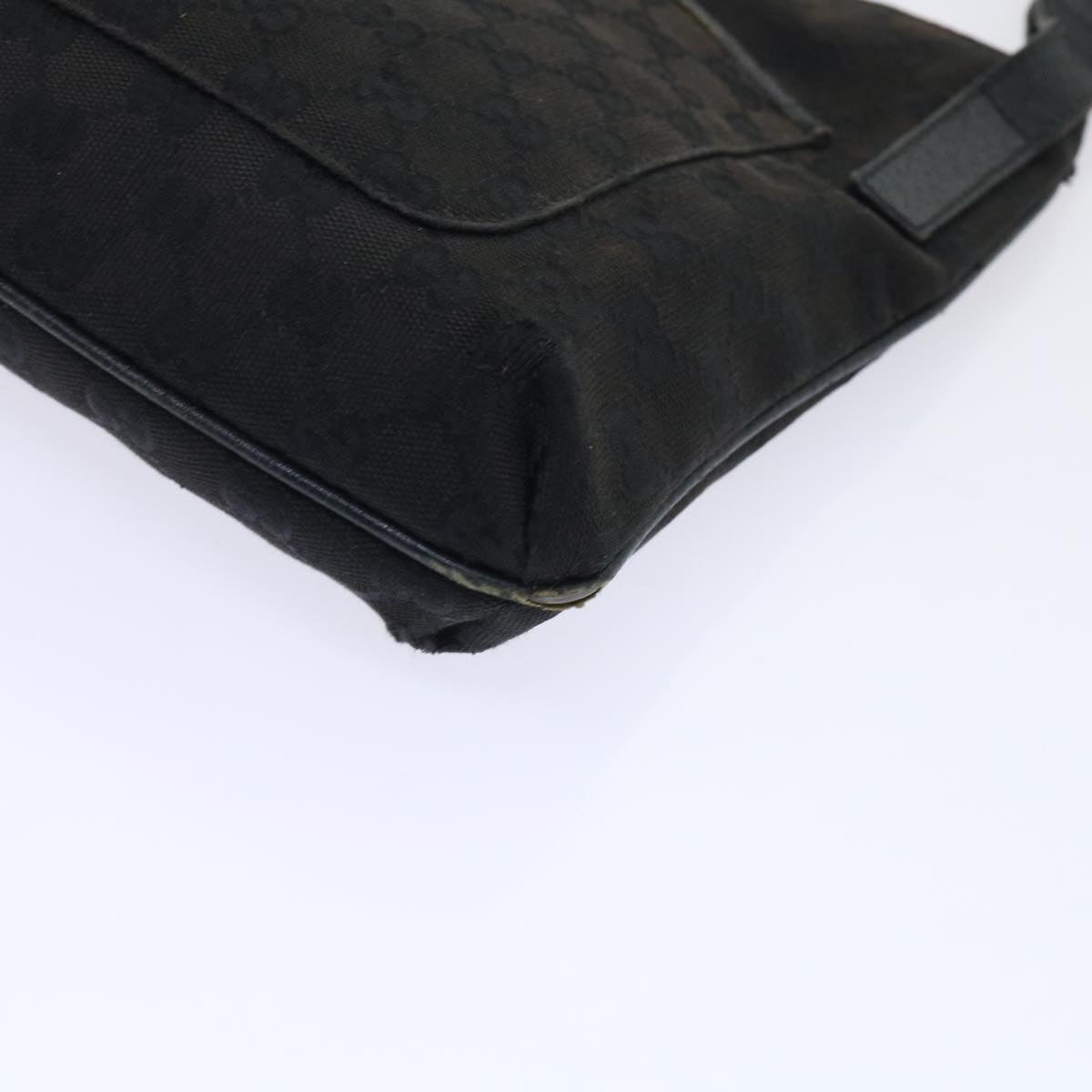 GUCCI GG Canvas Shoulder Bag Canvas Leather Black 122793 ac2179