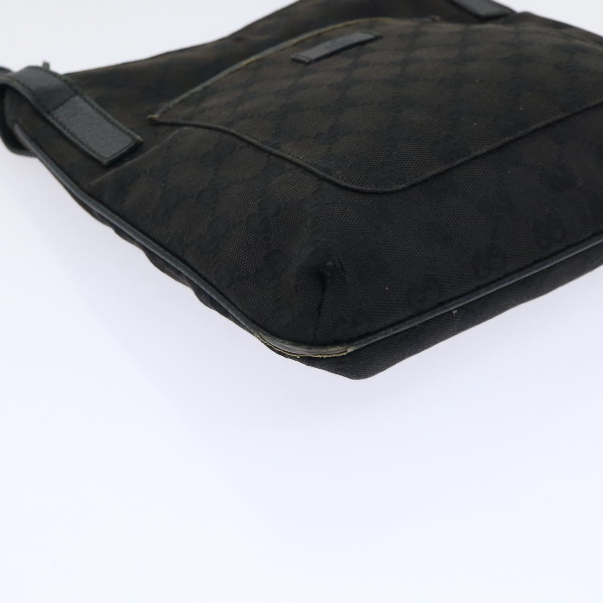 GUCCI GG Canvas Shoulder Bag Canvas Leather Black 122793 ac2179