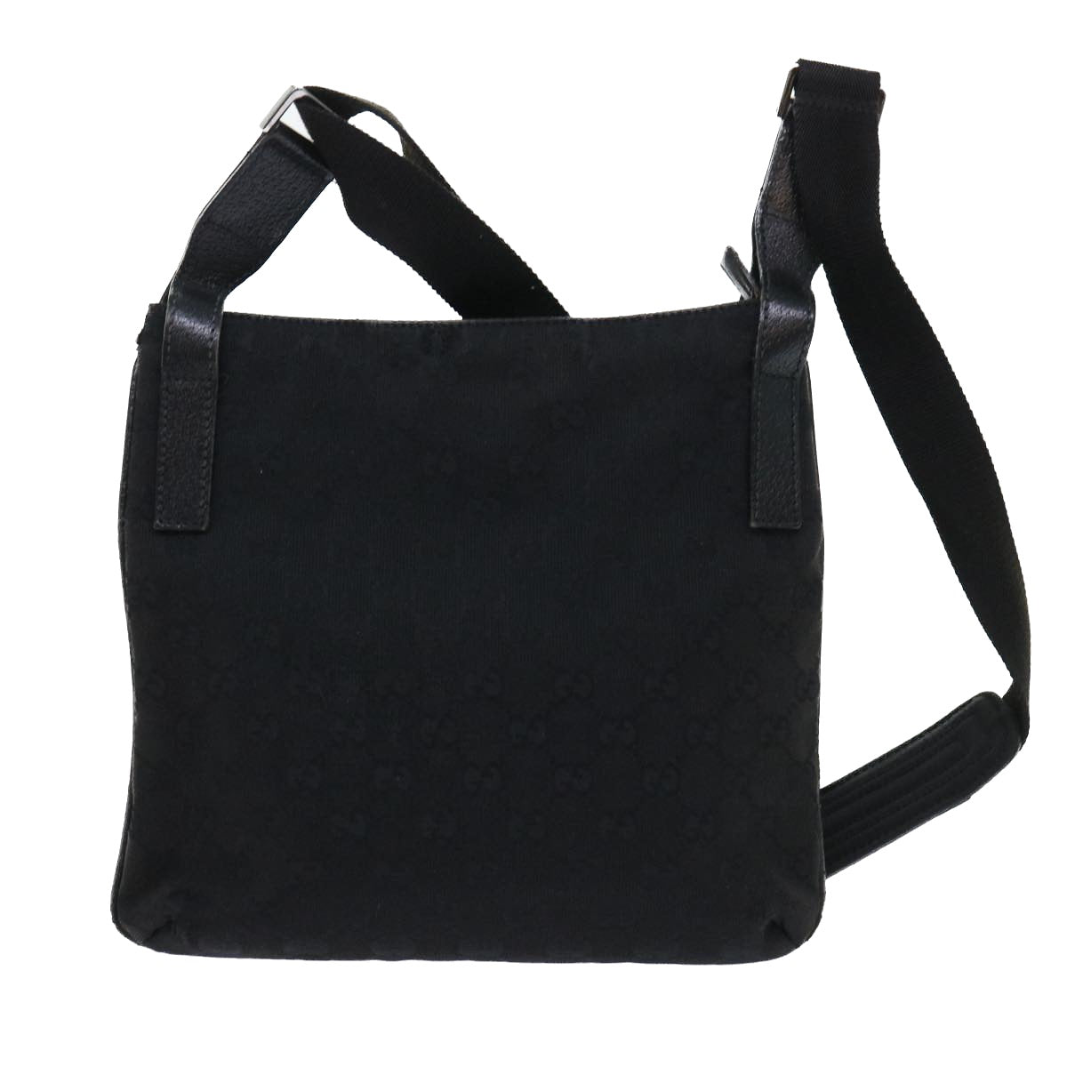 GUCCI GG Canvas Shoulder Bag Canvas Leather Black 122793 ac2179