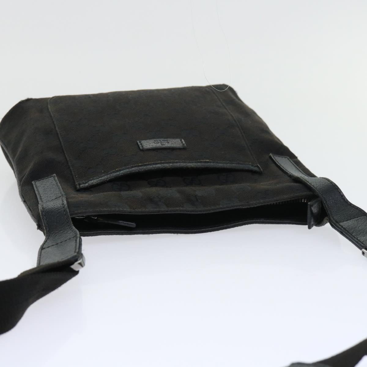 GUCCI GG Canvas Shoulder Bag Canvas Leather Black 122793 ac2179
