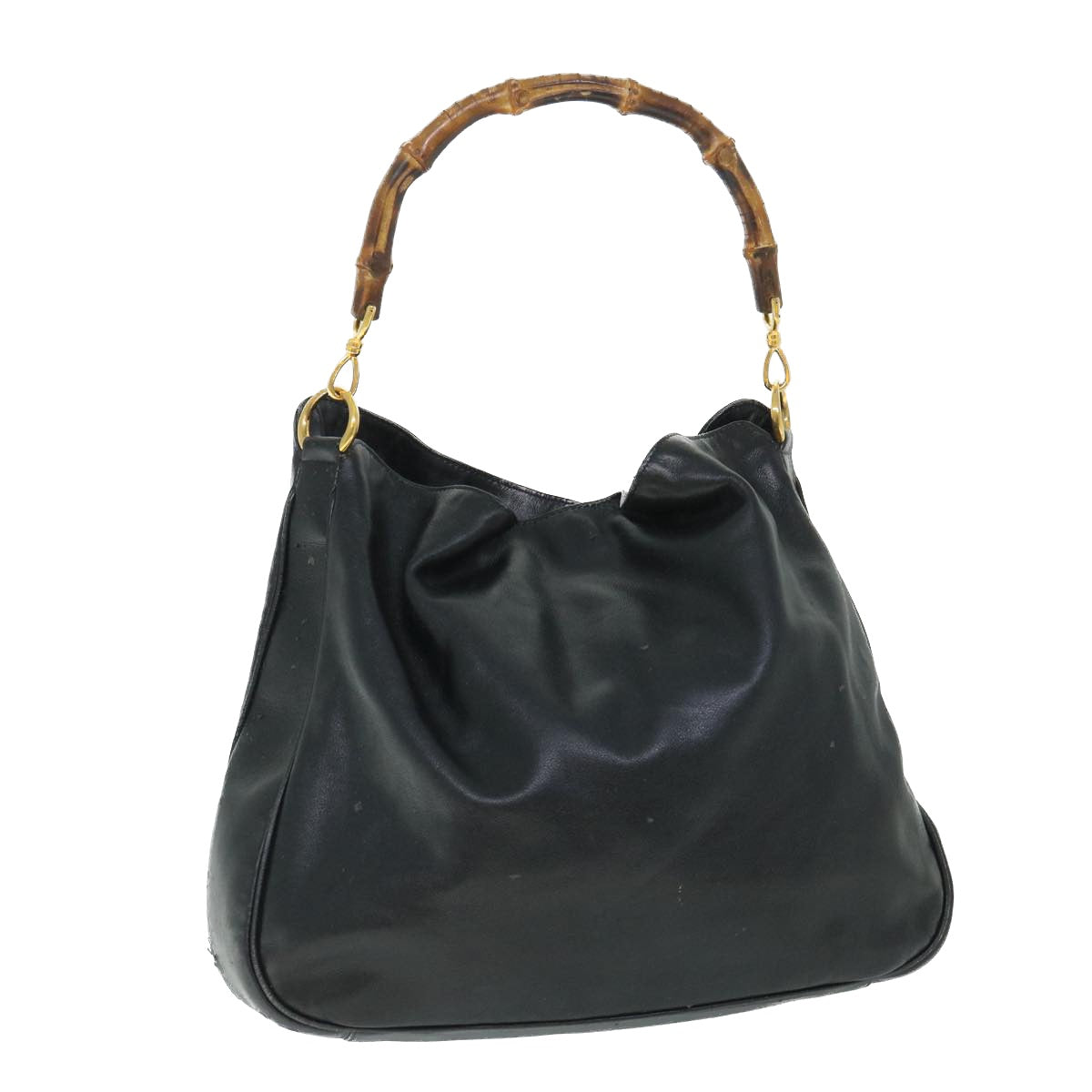 GUCCI Bamboo Shoulder Bag Leather 2way Black 001 3754 1577 ac2180