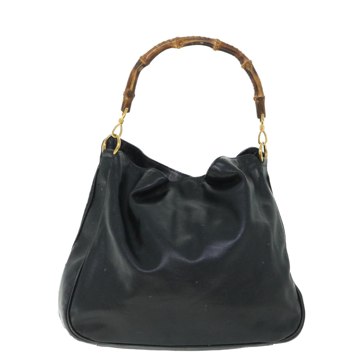 GUCCI Bamboo Shoulder Bag Leather 2way Black 001 3754 1577 ac2180