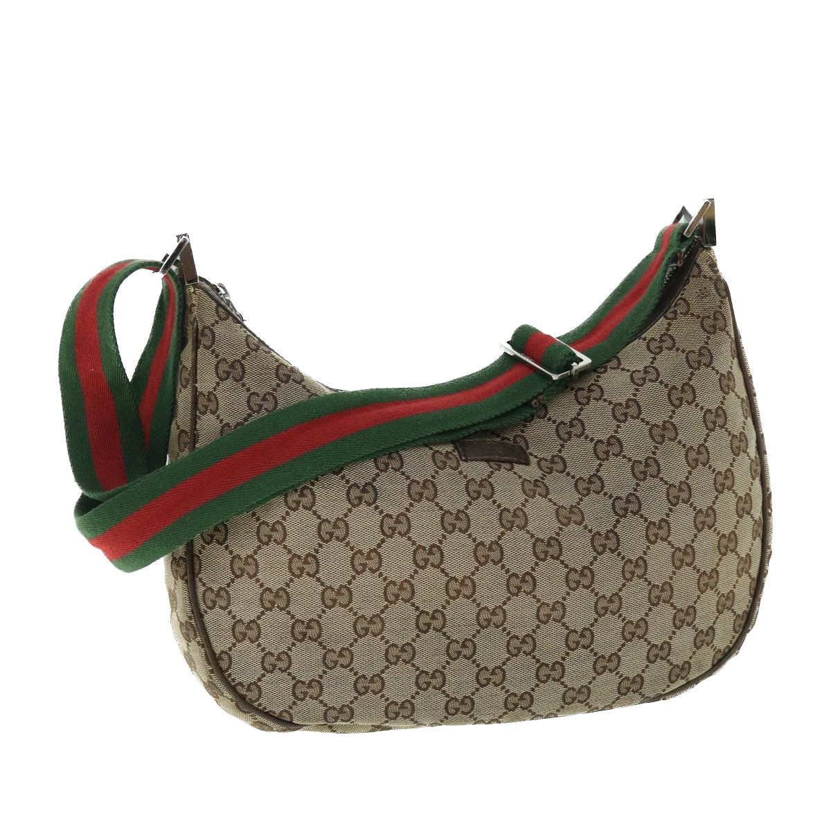 GUCCI GG Canvas Web Sherry Line Shoulder Bag Beige Red Green 122790 ac2189