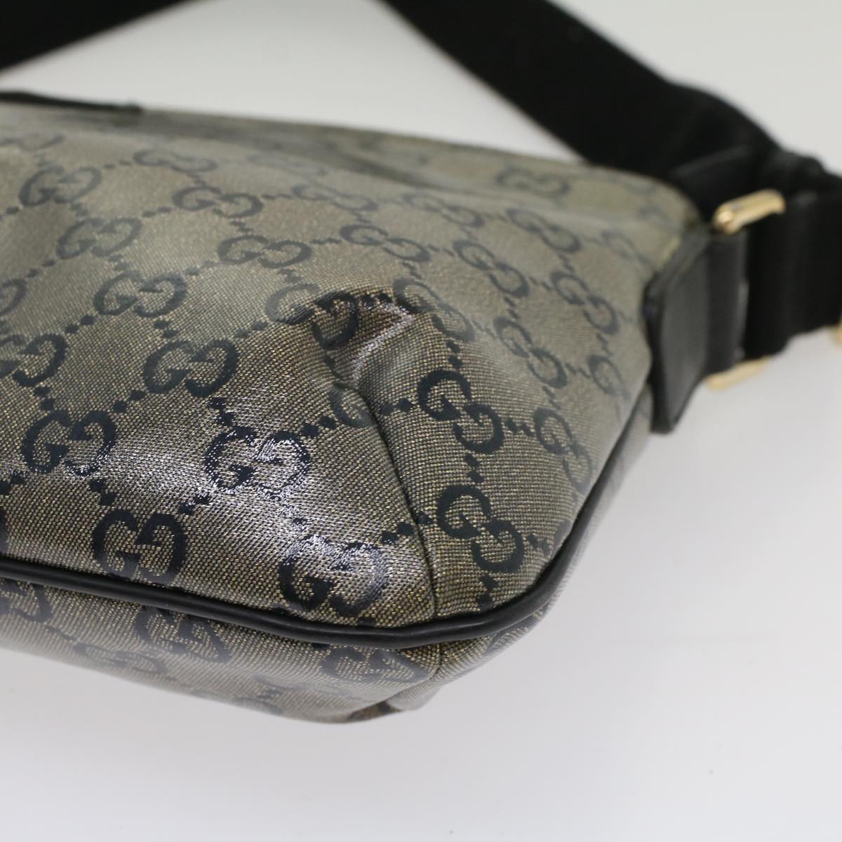 GUCCI GG Crystal Shoulder Bag Silver 189749 ac2190